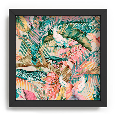 Marta Barragan Camarasa Pink sunset in the jungle Recessed Framing Square