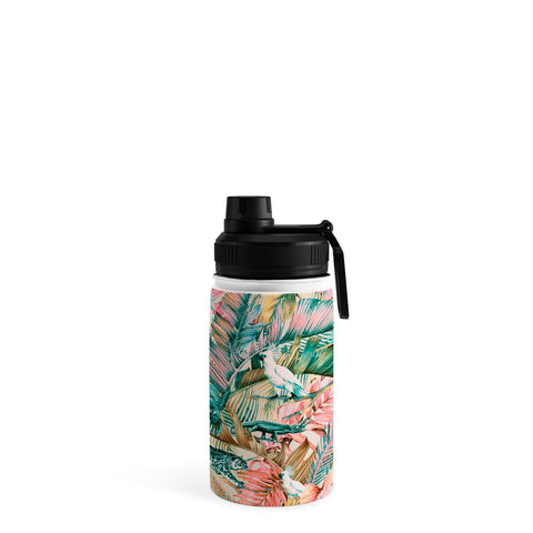 Marta Barragan Camarasa Pink sunset in the jungle Water Bottle