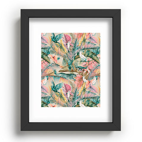 Marta Barragan Camarasa Pink sunset in the jungle Recessed Framing Rectangle