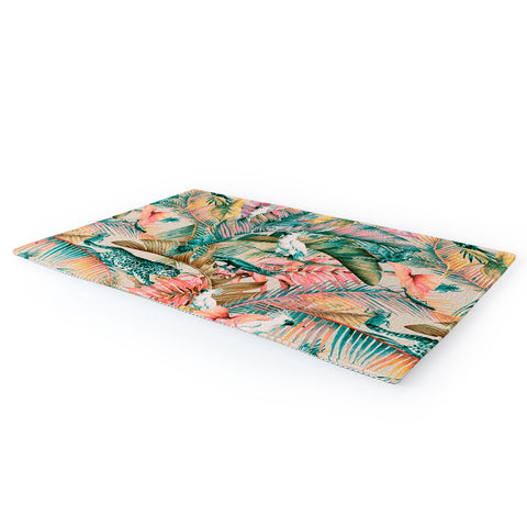 Marta Barragan Camarasa Pink sunset in the jungle Area Rug
