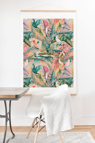 Marta Barragan Camarasa Pink sunset in the jungle Art Print And Hanger