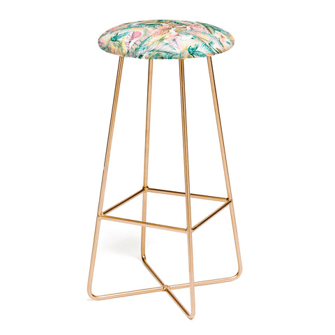 Marta Barragan Camarasa Pink sunset in the jungle Bar Stool