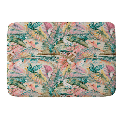 Marta Barragan Camarasa Pink sunset in the jungle Memory Foam Bath Mat