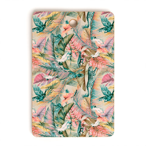 Marta Barragan Camarasa Pink sunset in the jungle Cutting Board Rectangle