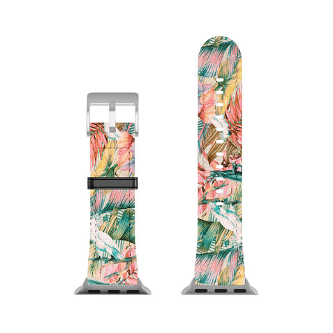 Marta Barragan Camarasa Pink sunset in the jungle Apple Watch Band