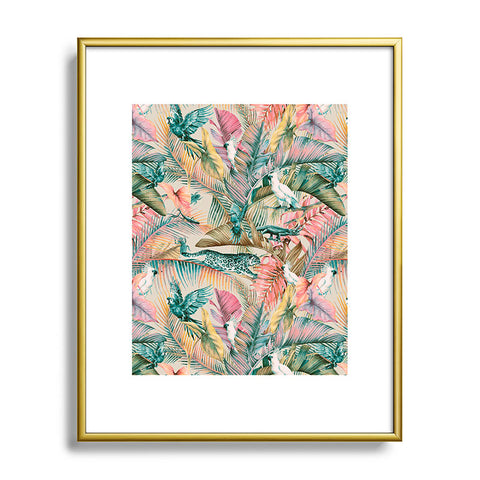 Marta Barragan Camarasa Pink sunset in the jungle Metal Framed Art Print