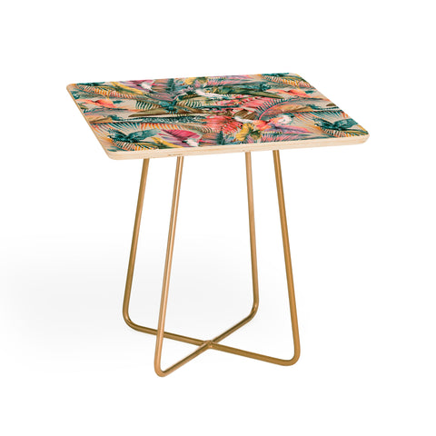 Marta Barragan Camarasa Pink sunset in the jungle Side Table