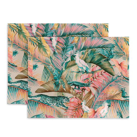 Marta Barragan Camarasa Pink sunset in the jungle Placemat