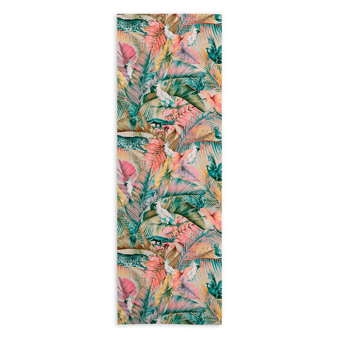 Marta Barragan Camarasa Pink sunset in the jungle Yoga Towel