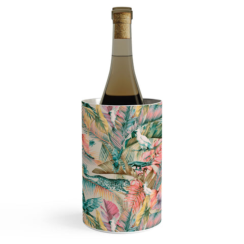 Marta Barragan Camarasa Pink sunset in the jungle Wine Chiller