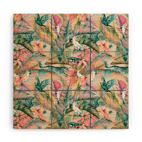 Marta Barragan Camarasa Pink sunset in the jungle Wood Wall Mural