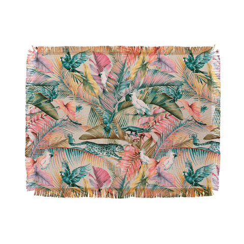 Marta Barragan Camarasa Pink sunset in the jungle Throw Blanket