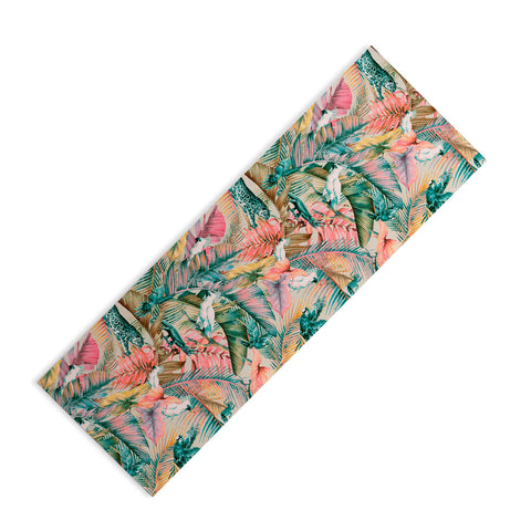 Marta Barragan Camarasa Pink sunset in the jungle Yoga Mat