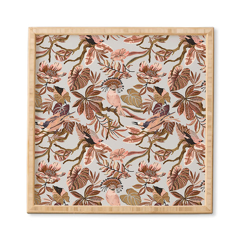 Marta Barragan Camarasa Pink tropical birds landscape Framed Wall Art
