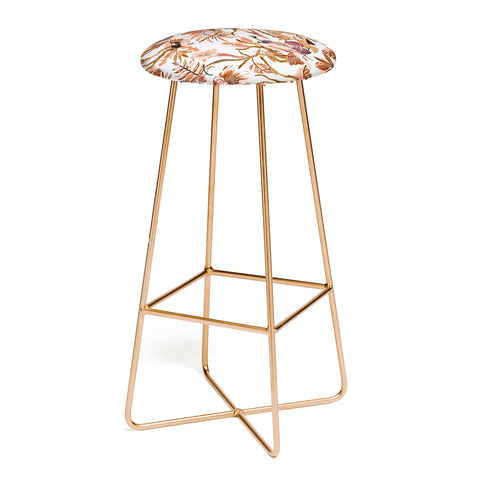 Marta Barragan Camarasa Pink tropical birds landscape Bar Stool