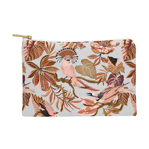 Marta Barragan Camarasa Pink tropical birds landscape Pouch