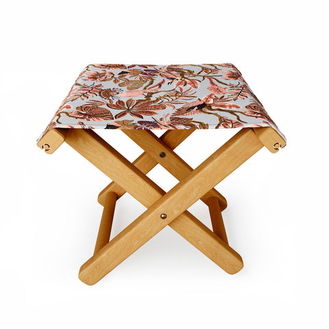 Marta Barragan Camarasa Pink tropical birds landscape Folding Stool