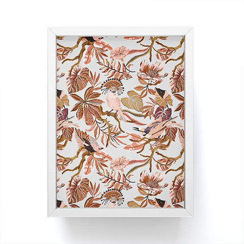 Marta Barragan Camarasa Pink tropical birds landscape Framed Mini Art Print