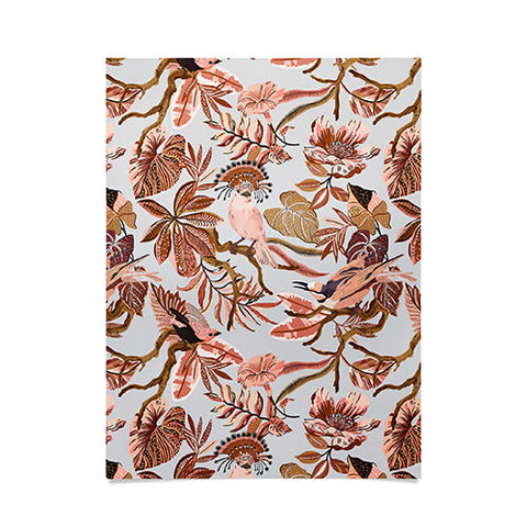 Marta Barragan Camarasa Pink tropical birds landscape Poster
