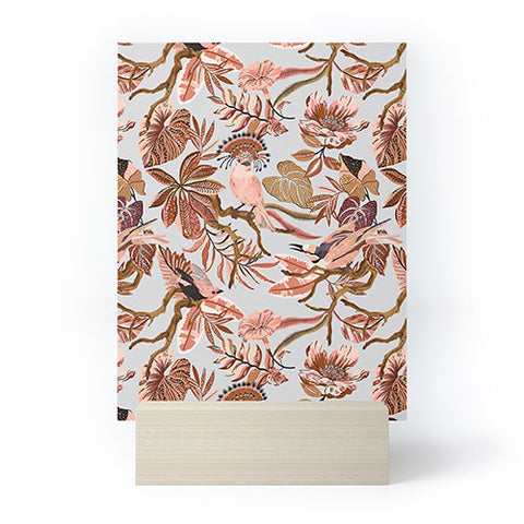 Marta Barragan Camarasa Pink tropical birds landscape Mini Art Print