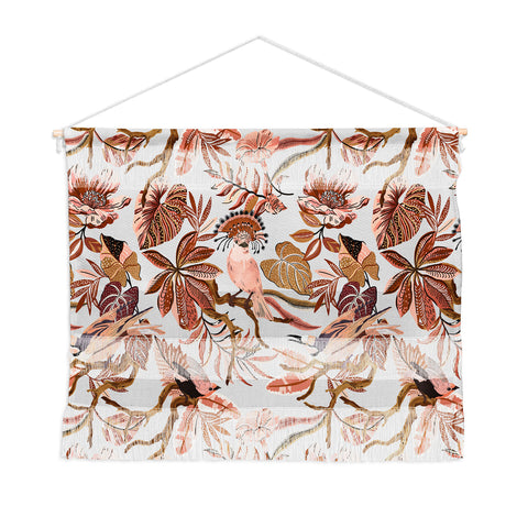 Marta Barragan Camarasa Pink tropical birds landscape Wall Hanging Landscape