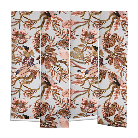 Marta Barragan Camarasa Pink tropical birds landscape Wall Mural