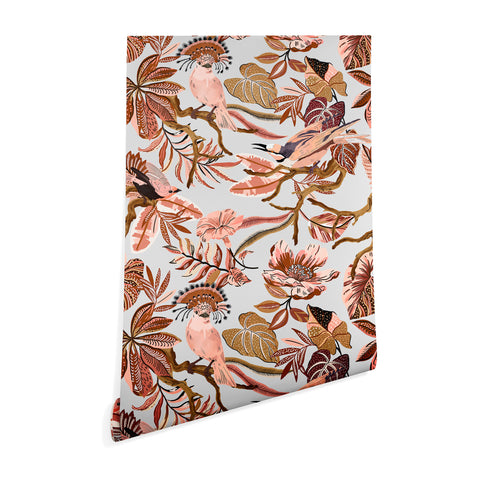 Marta Barragan Camarasa Pink tropical birds landscape Wallpaper