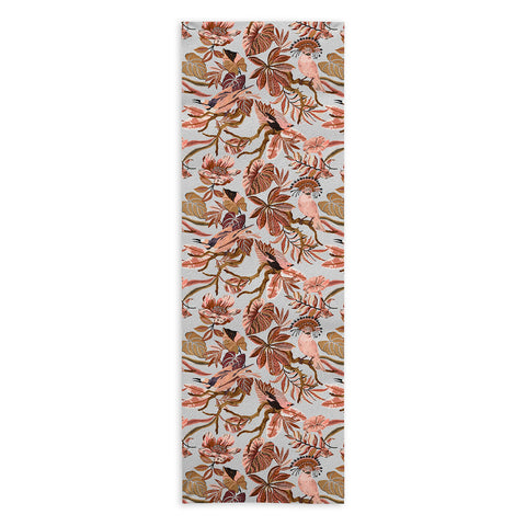 Marta Barragan Camarasa Pink tropical birds landscape Yoga Towel