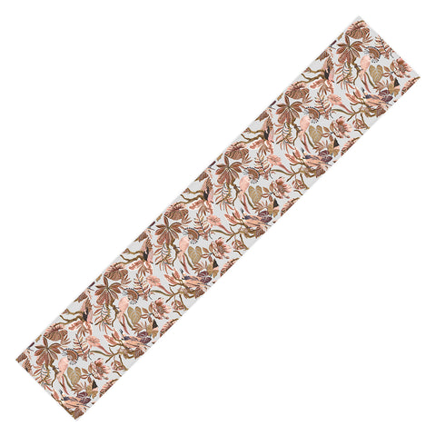 Marta Barragan Camarasa Pink tropical birds landscape Table Runner