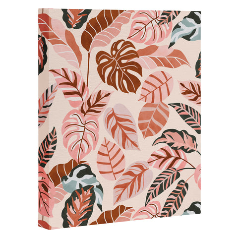 Marta Barragan Camarasa Pink tropical jungle leaves Art Canvas