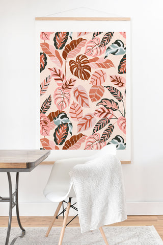 Marta Barragan Camarasa Pink tropical jungle leaves Art Print And Hanger