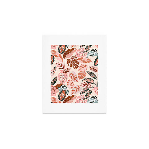 Marta Barragan Camarasa Pink tropical jungle leaves Art Print