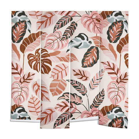 Marta Barragan Camarasa Pink tropical jungle leaves Wall Mural