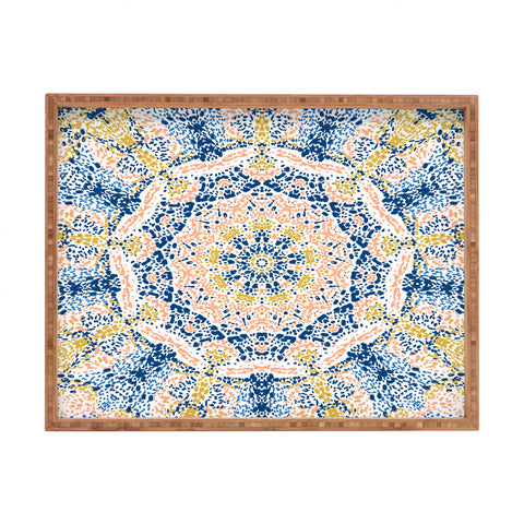 Marta Barragan Camarasa Pointillism mandala Rectangular Tray