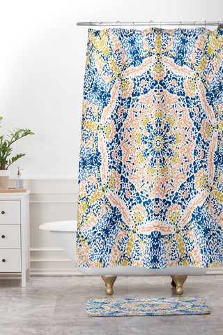 Marta Barragan Camarasa Pointillism mandala Shower Curtain And Mat