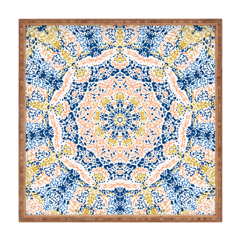 Marta Barragan Camarasa Pointillism mandala Square Tray