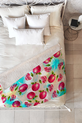 Marta Barragan Camarasa Pomegranate Pattern Fleece Throw Blanket