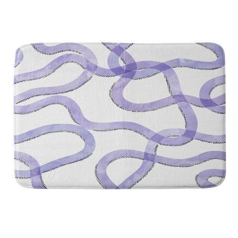 Marta Barragan Camarasa Purple curves Memory Foam Bath Mat