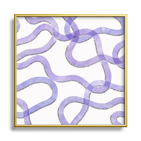 Marta Barragan Camarasa Purple curves Metal Square Framed Art Print