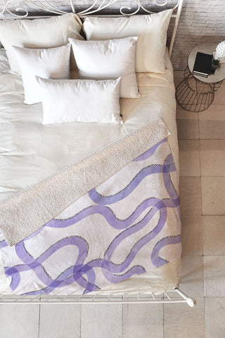 Marta Barragan Camarasa Purple curves Fleece Throw Blanket