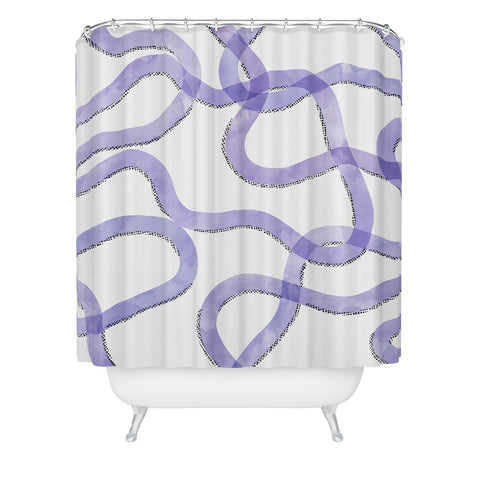 Marta Barragan Camarasa Purple curves Shower Curtain