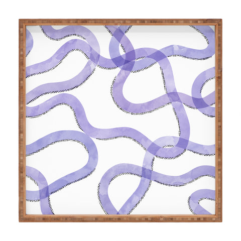 Marta Barragan Camarasa Purple curves Square Tray