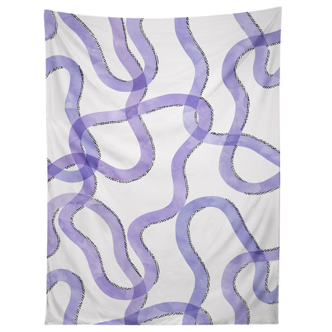 Marta Barragan Camarasa Purple curves Tapestry