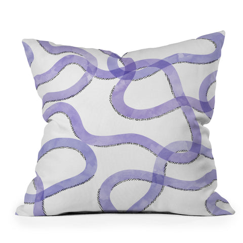 Marta Barragan Camarasa Purple curves Throw Pillow