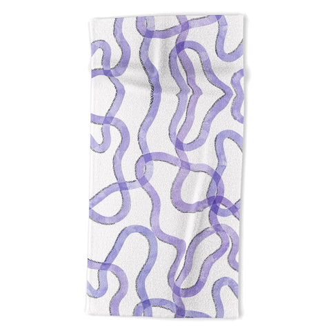 Marta Barragan Camarasa Purple curves Beach Towel