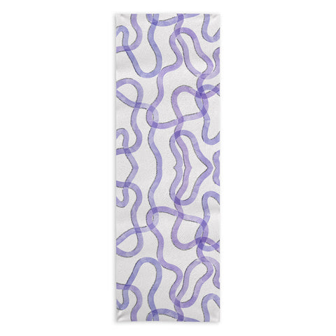 Marta Barragan Camarasa Purple curves Yoga Towel
