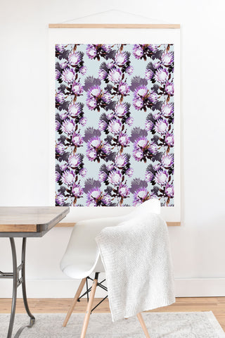 Marta Barragan Camarasa Purple protea floral pattern Art Print And Hanger