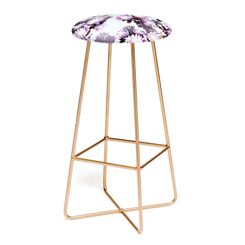 Marta Barragan Camarasa Purple protea floral pattern Bar Stool