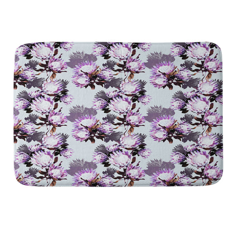Marta Barragan Camarasa Purple protea floral pattern Memory Foam Bath Mat