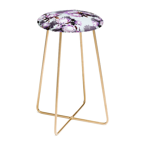 Marta Barragan Camarasa Purple protea floral pattern Counter Stool